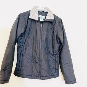 Columbia Interchange Full Zip Lightweight Faux Fur Fleece Jacket S Black Pockets